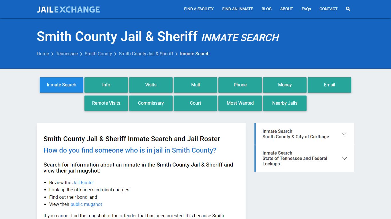 Inmate Search: Roster & Mugshots - Smith County Jail & Sheriff, TN